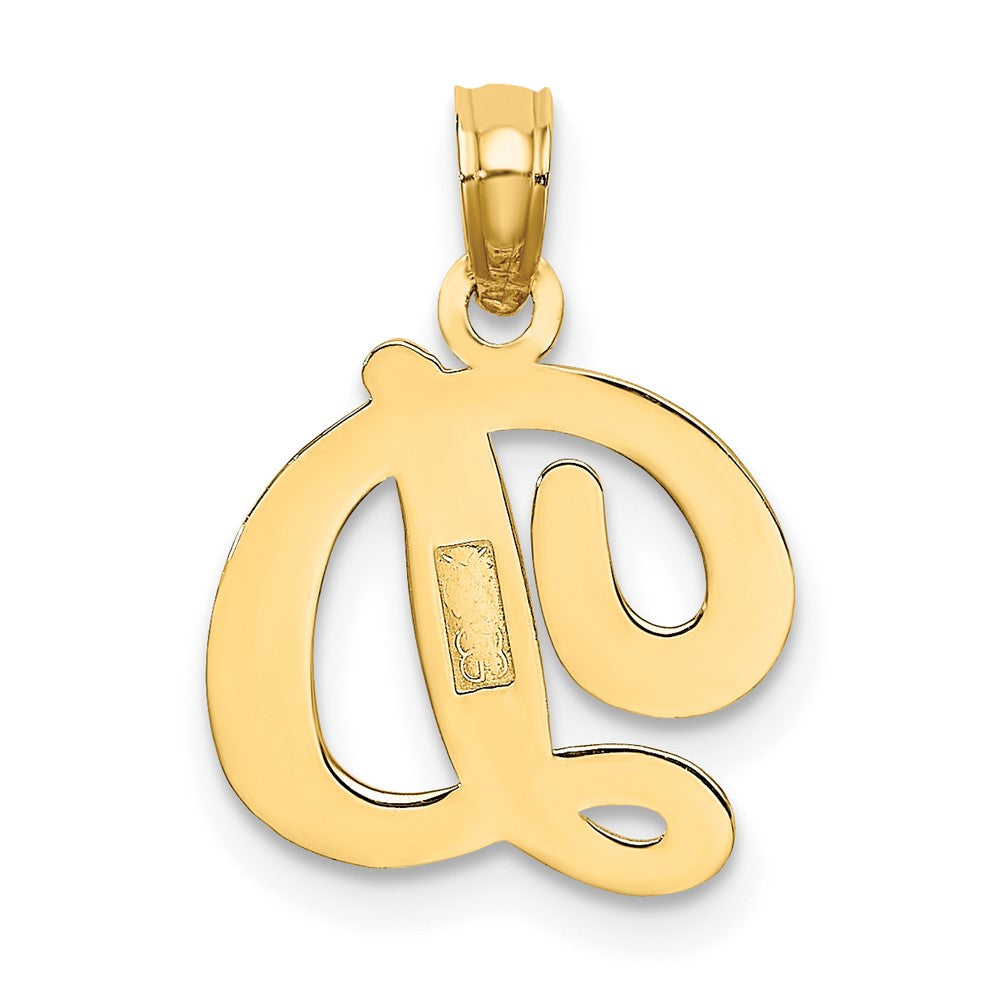 10K Polished D Script Initial Charm-10K6422D