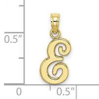 10K Polished E Script Initial Charm-10K6422E