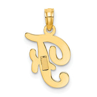 10K Polished F Script Initial Charm-10K6422F