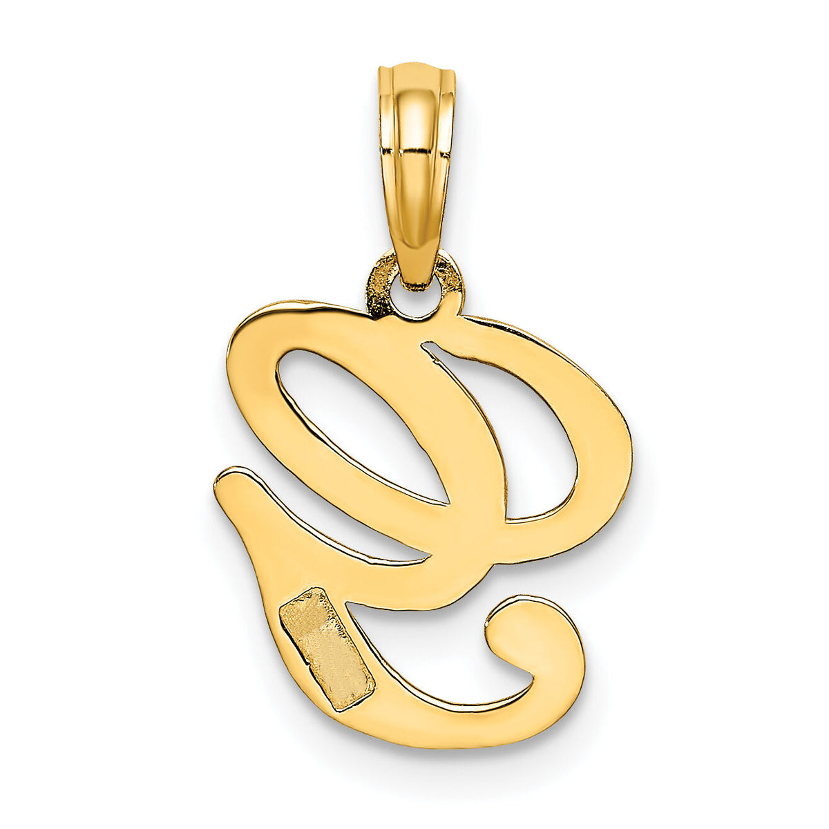 10K Polished G Script Initial Charm-10K6422G