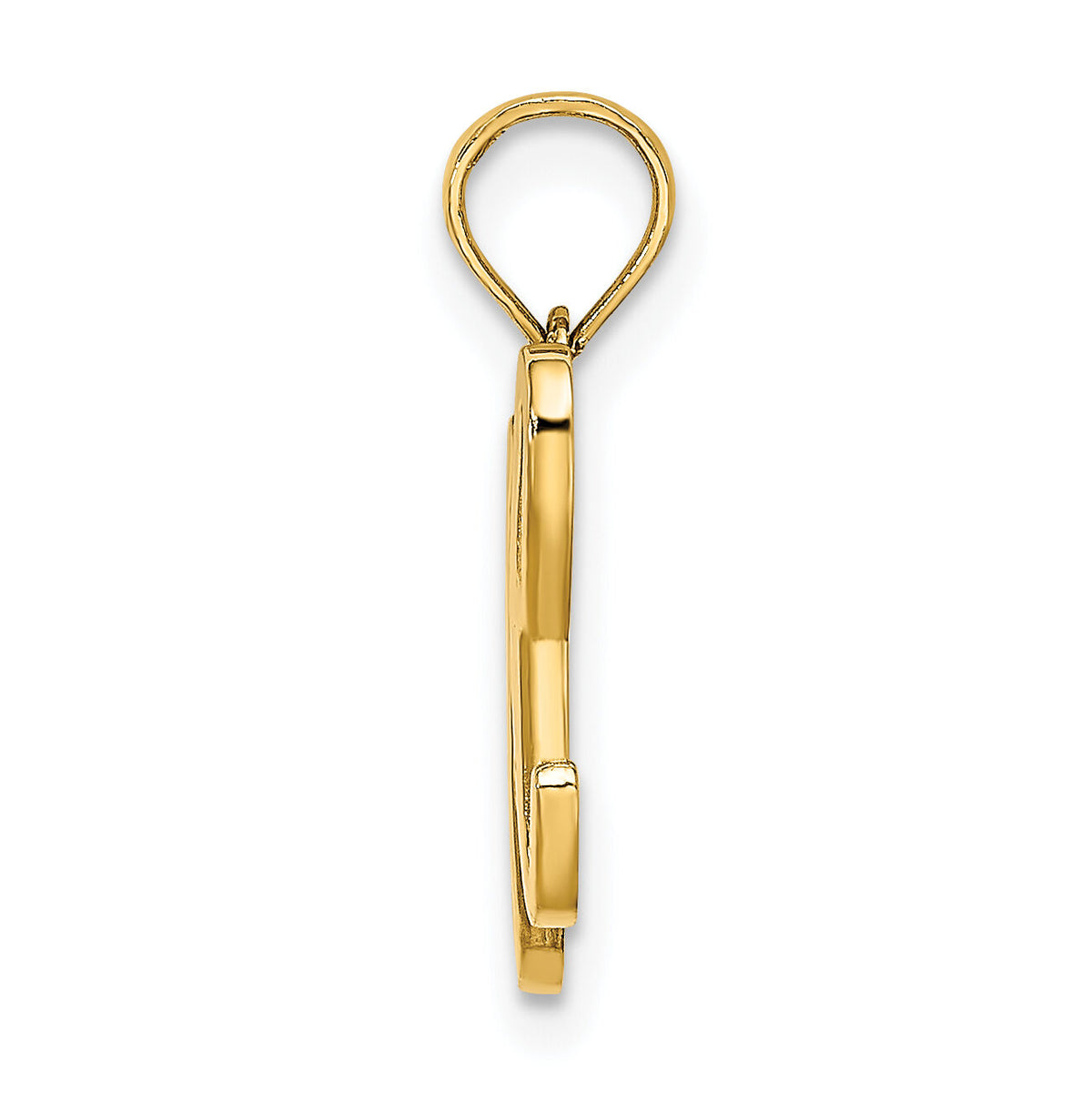10K Polished H Script Initial Charm-10K6422H