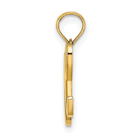 10K Polished H Script Initial Charm-10K6422H