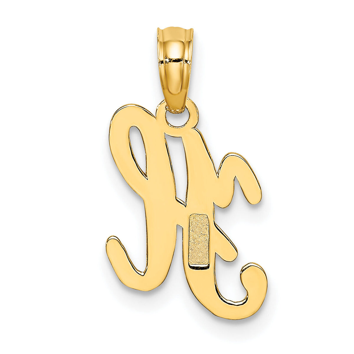 10K Polished H Script Initial Charm-10K6422H
