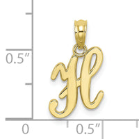 10K Polished H Script Initial Charm-10K6422H