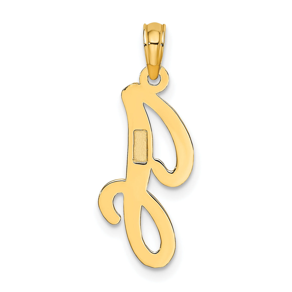 10K Polished J Script Initial Charm-10K6422J