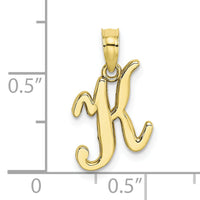 10K Polished K Script Initial Charm-10K6422K