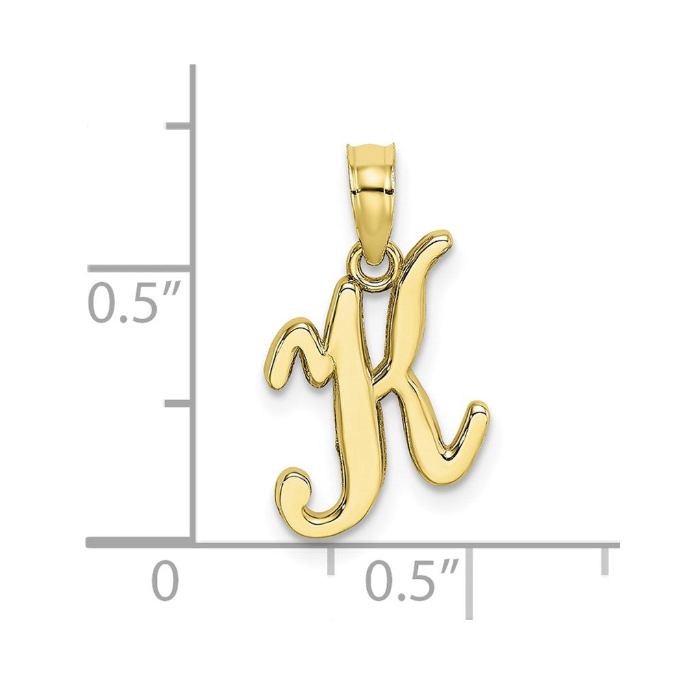 10K Polished K Script Initial Charm-10K6422K