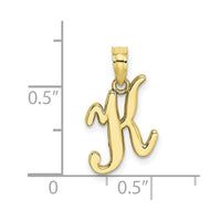 10K Polished K Script Initial Charm-10K6422K