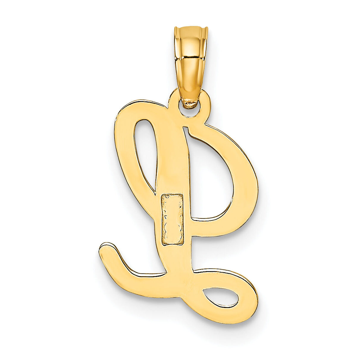 10K Polished L Script Initial Charm-10K6422L