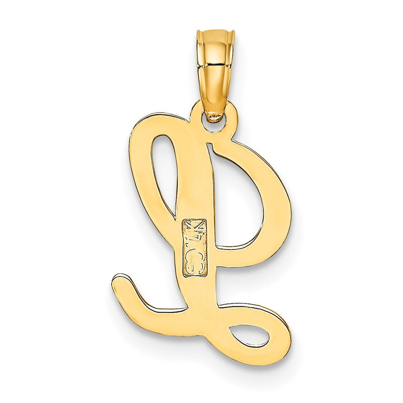 10K Polished L Script Initial Charm-10K6422L