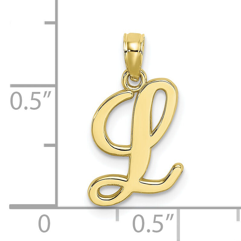 10K Polished L Script Initial Charm-10K6422L