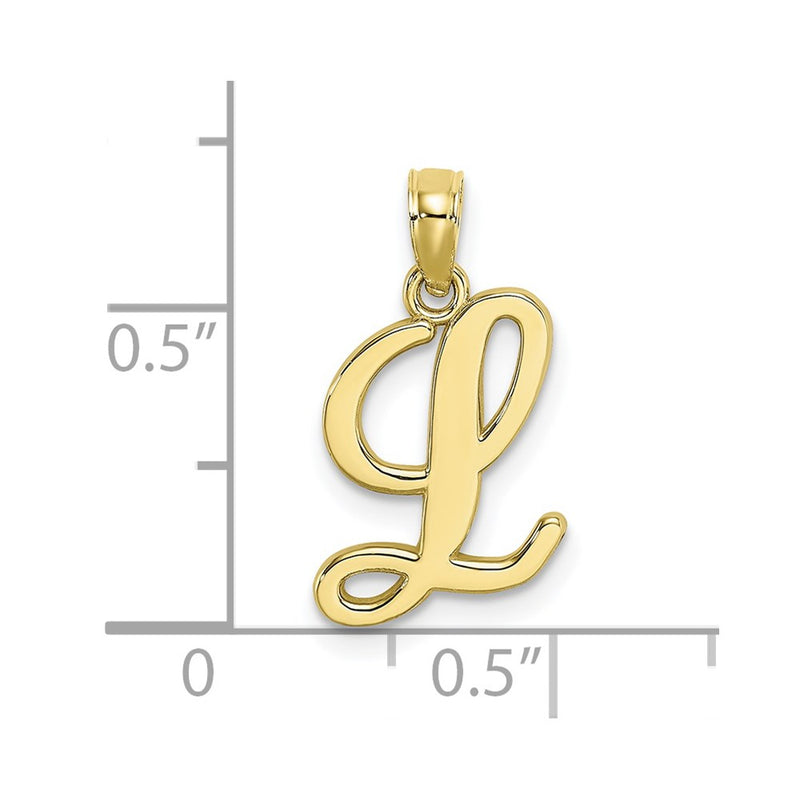 10K Polished L Script Initial Charm-10K6422L