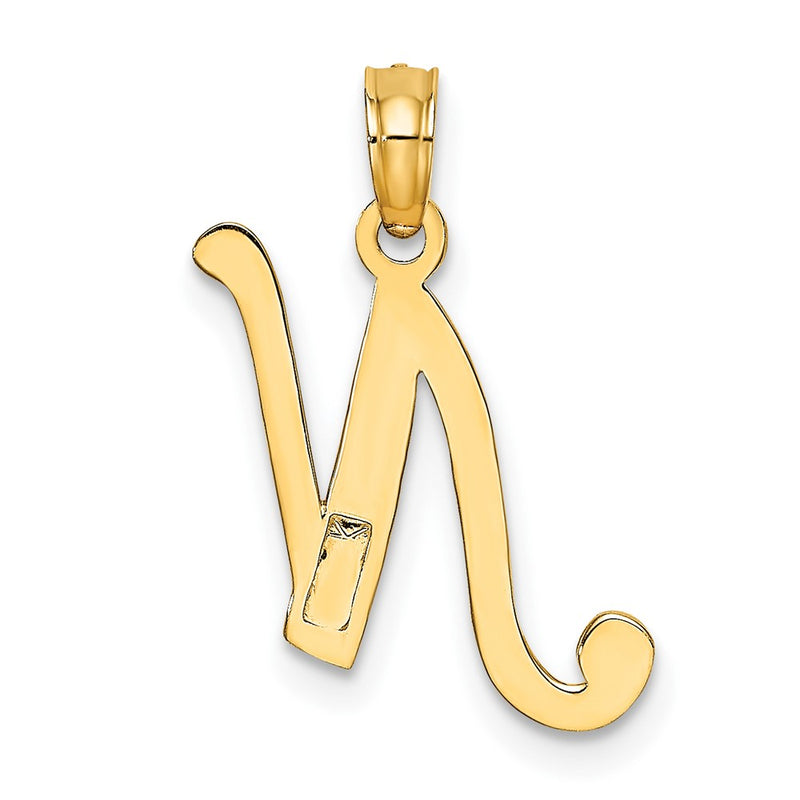 10K Polished N Script Initial Charm-10K6422N