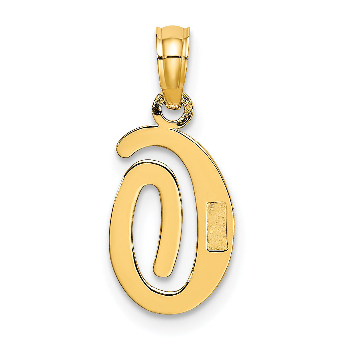 10K Polished O Script Initial Charm-10K6422O