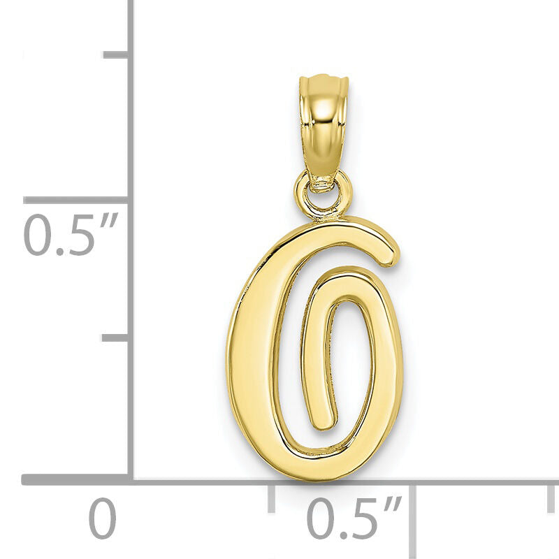 10K Polished O Script Initial Charm-10K6422O