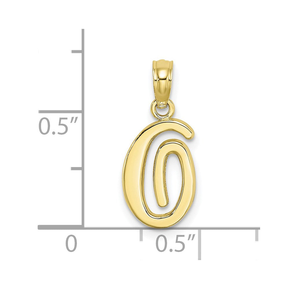 10K Polished O Script Initial Charm-10K6422O