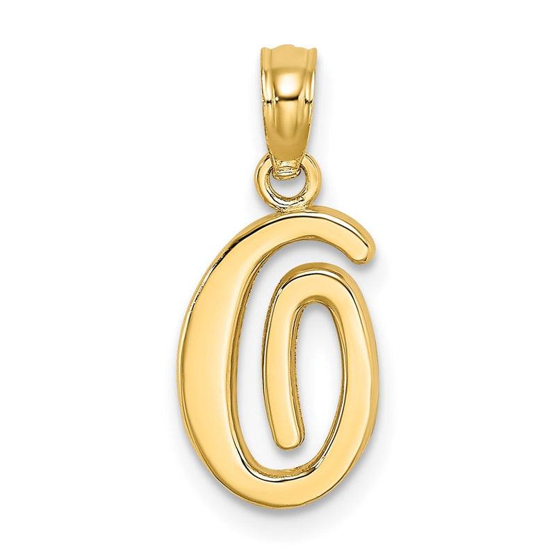 10K Polished O Script Initial Charm-10K6422O