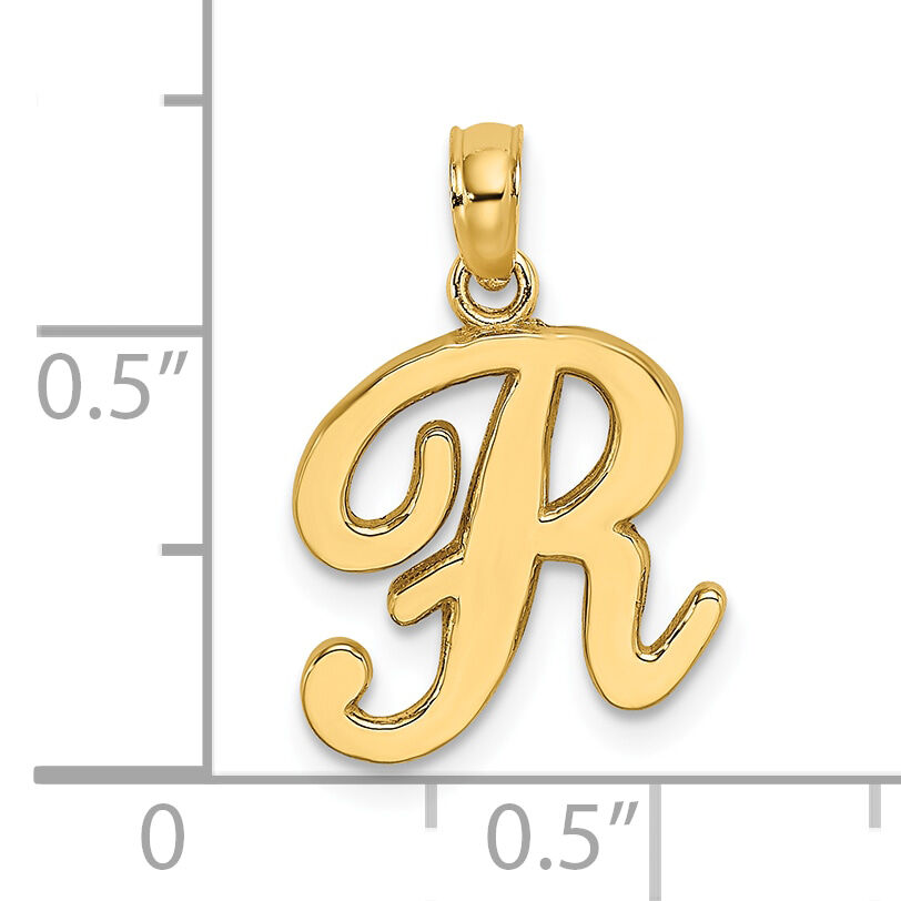 10K Polished R Script Initial Charm-10K6422R