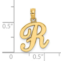 10K Polished R Script Initial Charm-10K6422R