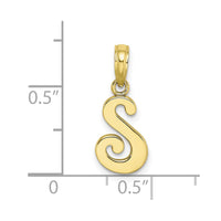 10K Polished S Script Initial Charm-10K6422S