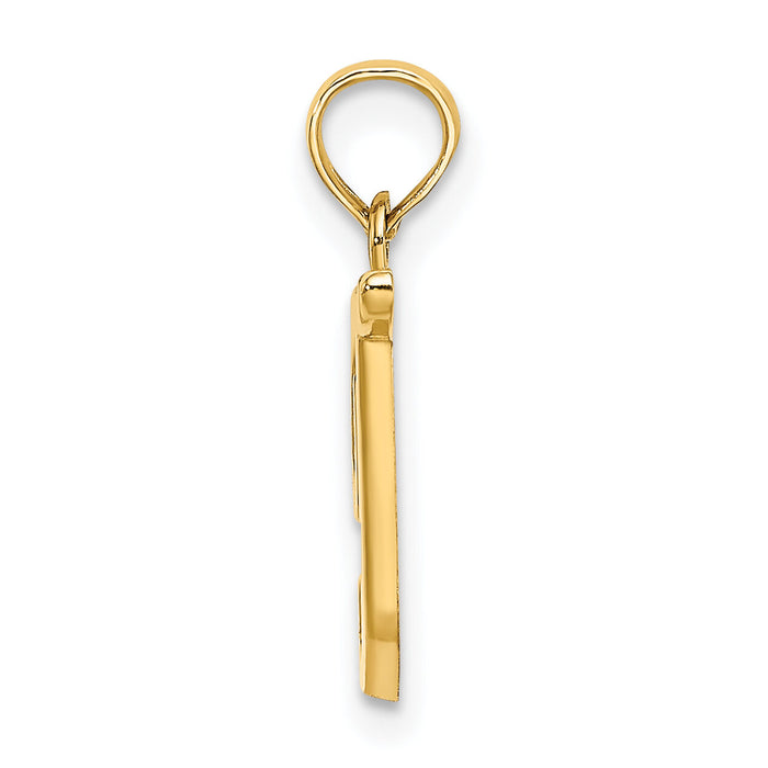 10K Polished T Script Initial Charm-10K6422T