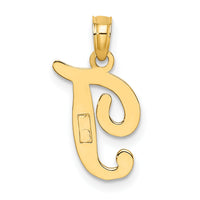 10K Polished T Script Initial Charm-10K6422T