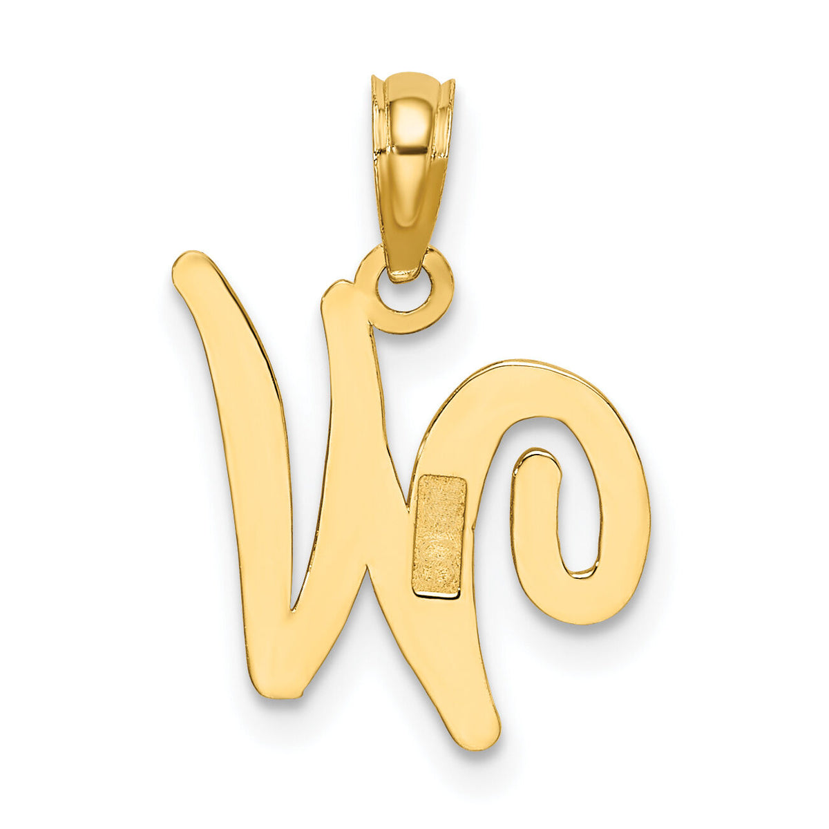 10K Polished W Script Initial Charm-10K6422W