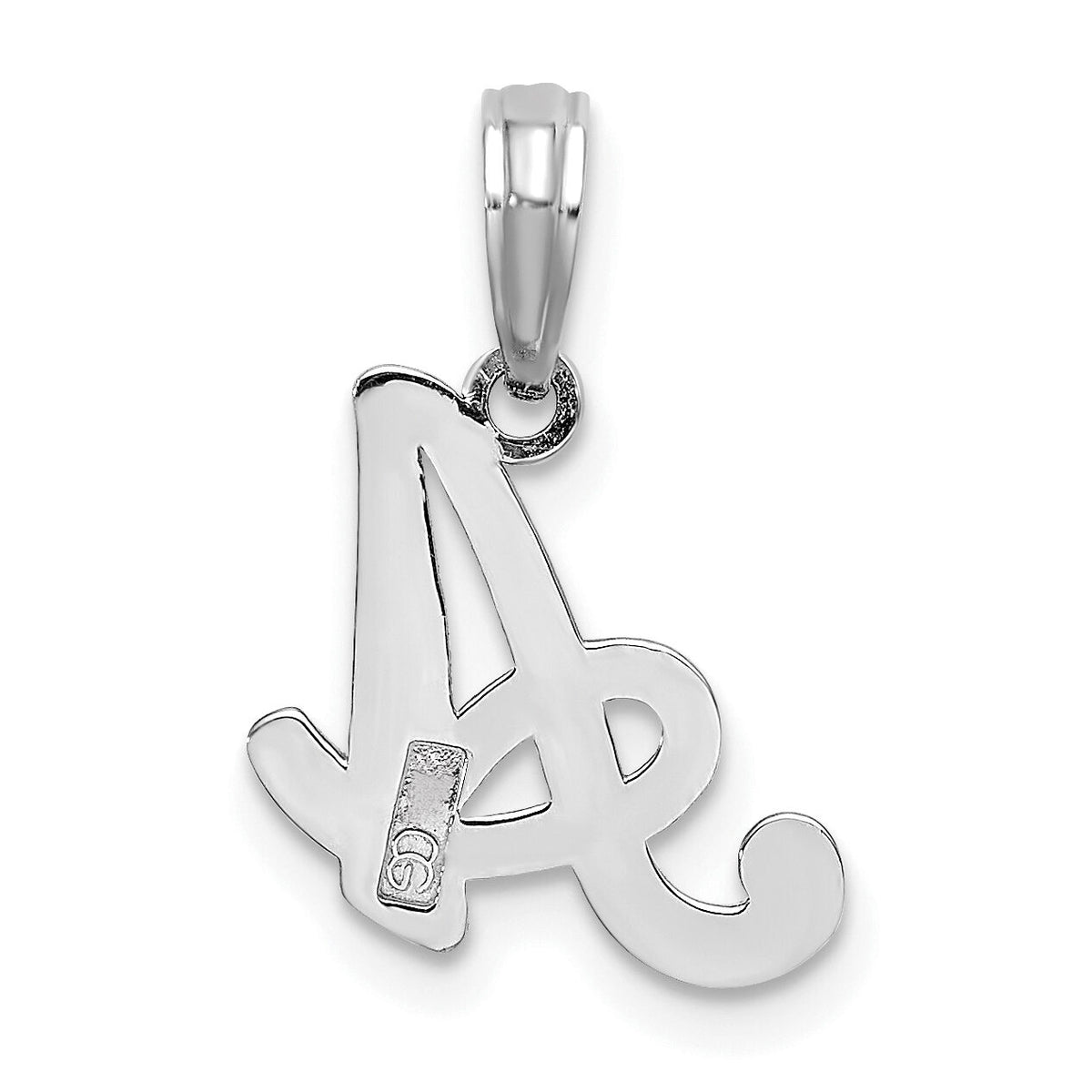 10K White Gold Polished A Script Initial Charm-10K6422WA
