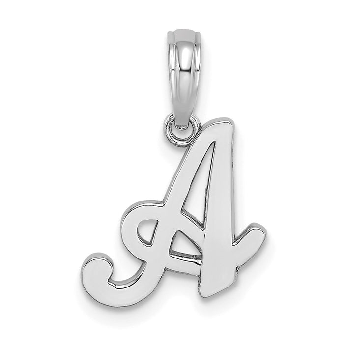 10K White Gold Polished A Script Initial Charm-10K6422WA