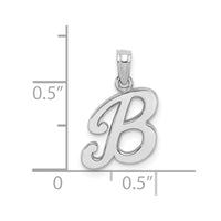 10K White Gold Polished B Script Initial Charm-10K6422WB