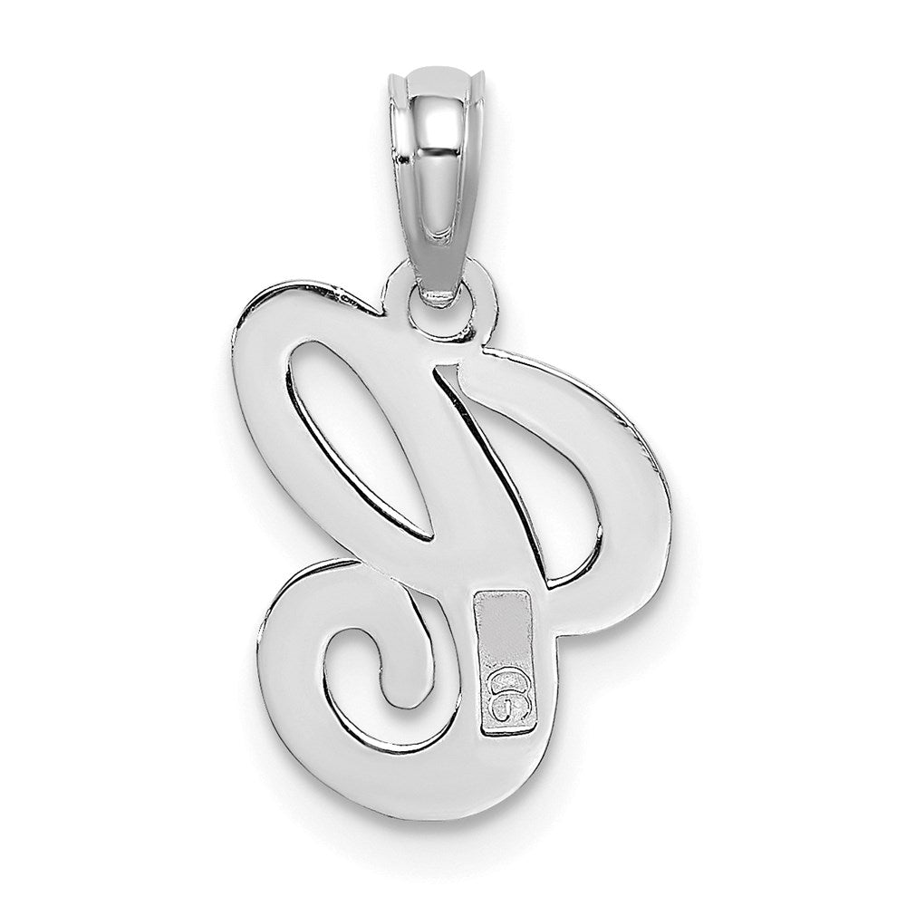 10K White Gold Polished C Script Initial Charm-10K6422WC