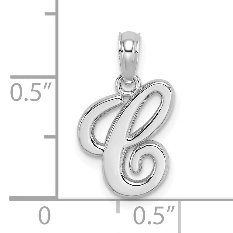 10K White Gold Polished C Script Initial Charm-10K6422WC