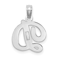 10K White Gold Polished D Script Initial Charm-10K6422WD