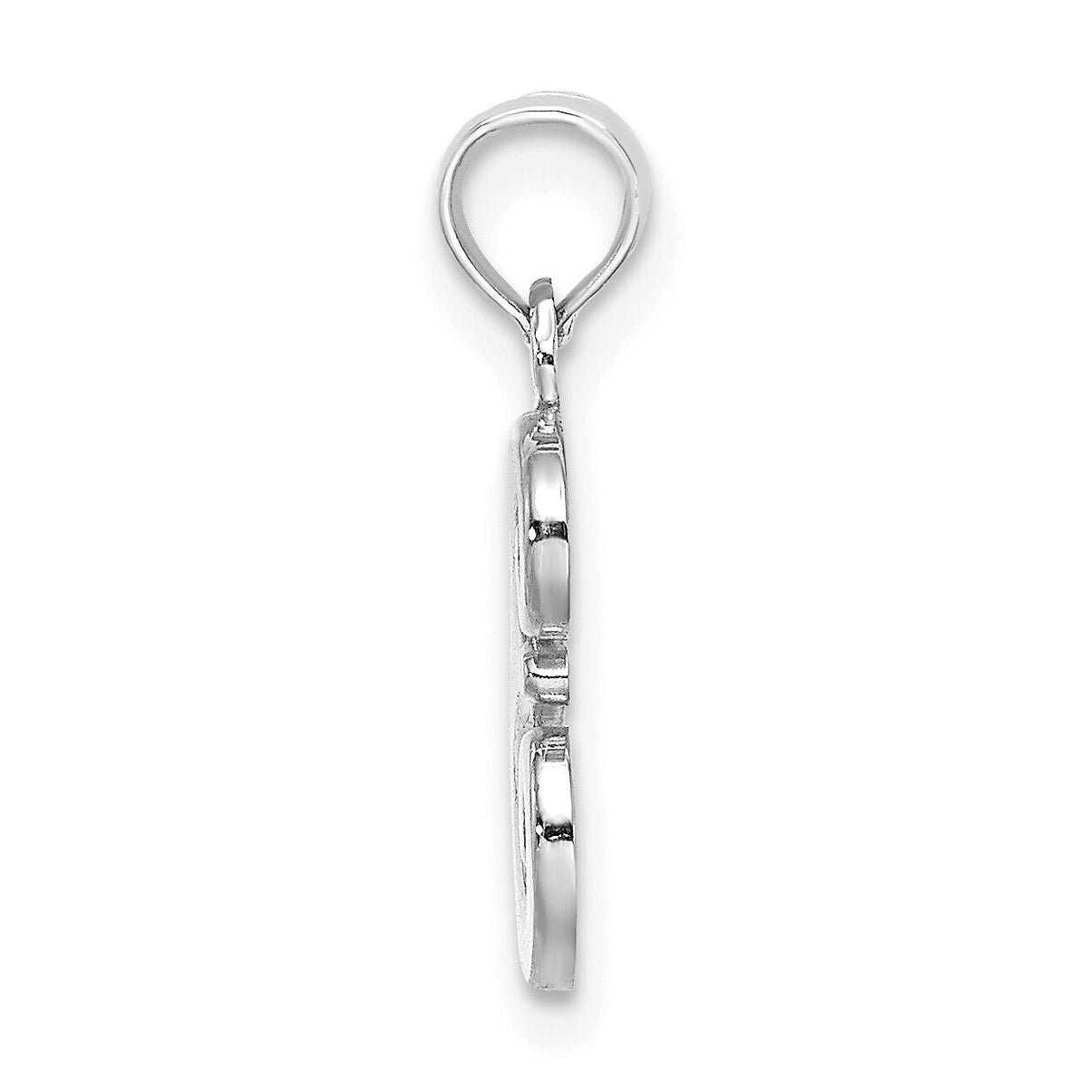 10K White Gold Polished E Script Initial Charm-10K6422WE
