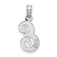 10K White Gold Polished E Script Initial Charm-10K6422WE