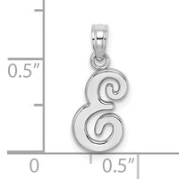 10K White Gold Polished E Script Initial Charm-10K6422WE