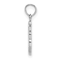 10K White Gold Polished F Script Initial Charm-10K6422WF