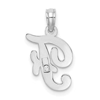 10K White Gold Polished F Script Initial Charm-10K6422WF