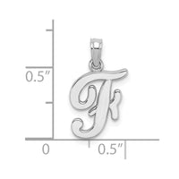 10K White Gold Polished F Script Initial Charm-10K6422WF