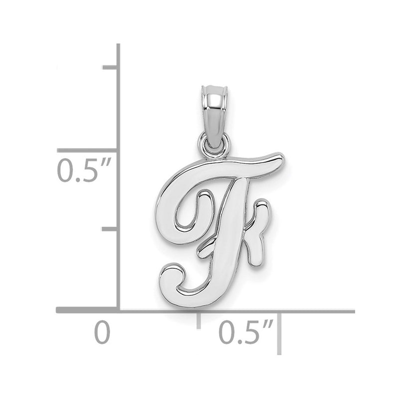 10K White Gold Polished F Script Initial Charm-10K6422WF