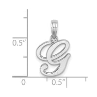 10K White Gold Polished G Script Initial Charm-10K6422WG