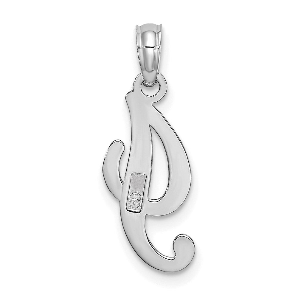 10K White Gold Polished I Script Initial Charm-10K6422WI