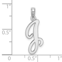 10K White Gold Polished J Script Initial Charm-10K6422WJ