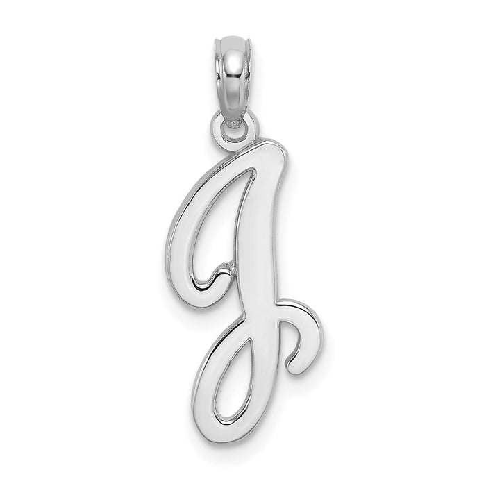 10K White Gold Polished J Script Initial Charm-10K6422WJ