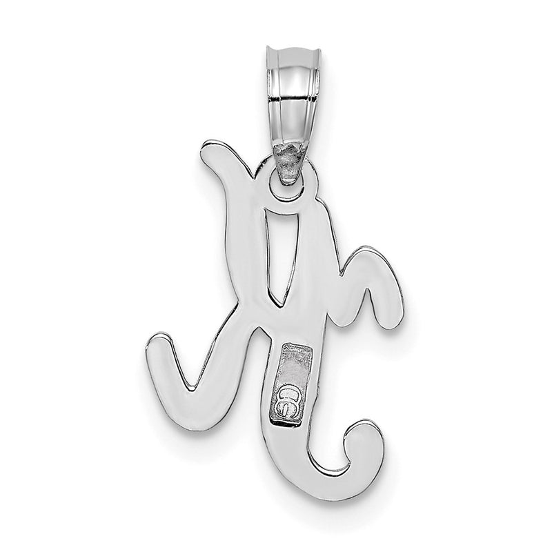 10K White Gold Polished K Script Initial Charm-10K6422WK