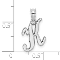 10K White Gold Polished K Script Initial Charm-10K6422WK
