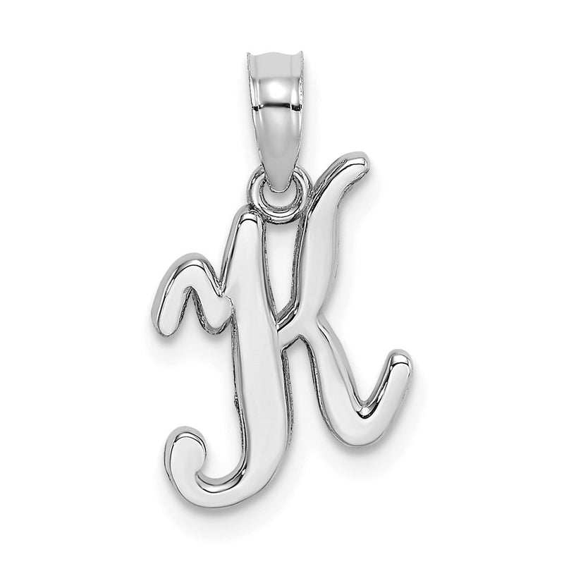 10K White Gold Polished K Script Initial Charm-10K6422WK