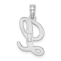 10K White Gold Polished L Script Initial Charm-10K6422WL