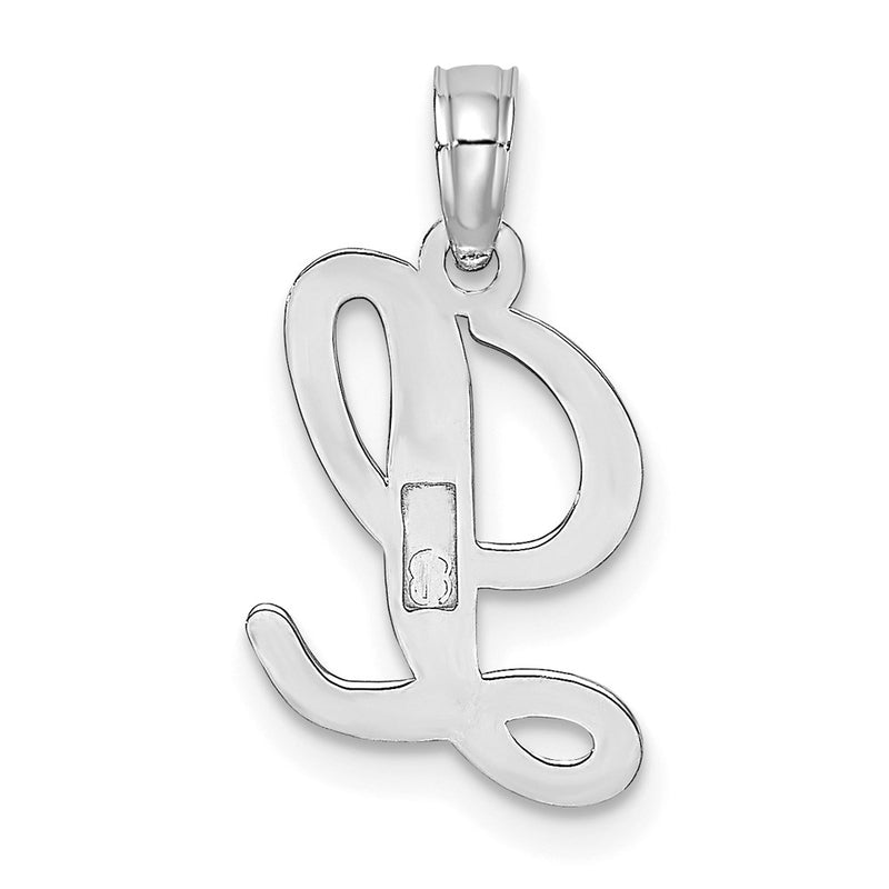 10K White Gold Polished L Script Initial Charm-10K6422WL