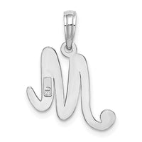 10K White Gold Polished M Script Initial Charm-10K6422WM